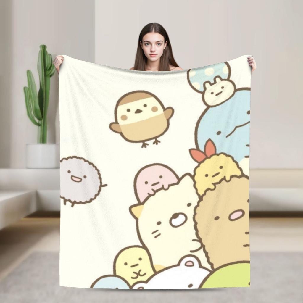 Плед Sumikko Gurashi Качественный Теплый Мягкий Плед Зимний Детский Диван Кресло Диван Кровать Новинка Покрывало