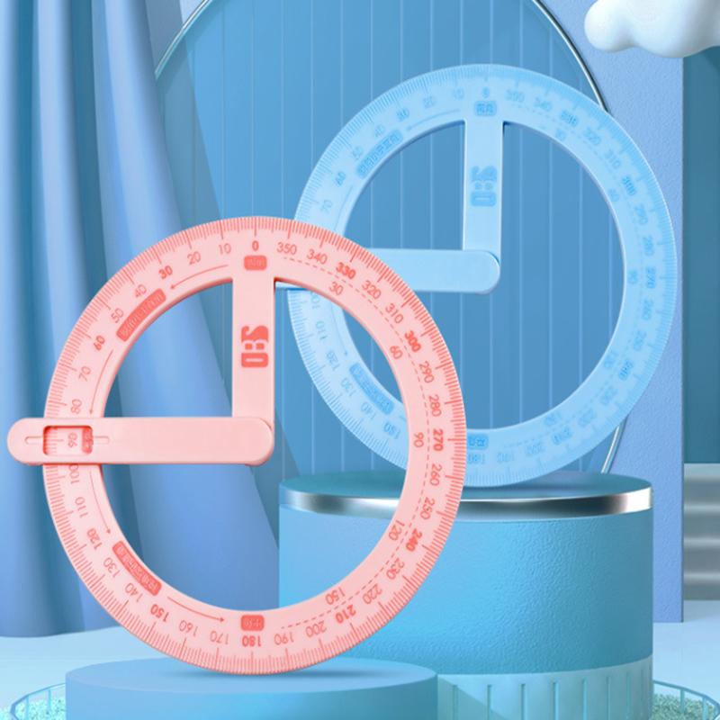 Поворотный транспортир на 360 градусов Математический инструмент для черчения углов Геометрический демонстратор углов Подвижная линейка