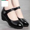 Soft Leather High Heels Luxury Chunky Heel Women Single Shoes Black Ankle Strap Work Office Ladies Shoes Pumps Comfort Mom Shoes