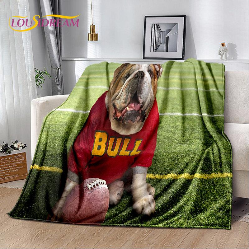 Cartoon French Pit Bull Dog Pet Soft Plush Blanket,Flannel Blanket Throw Blanket for Living Room Bedroom Bed Sofa Picnic Cover