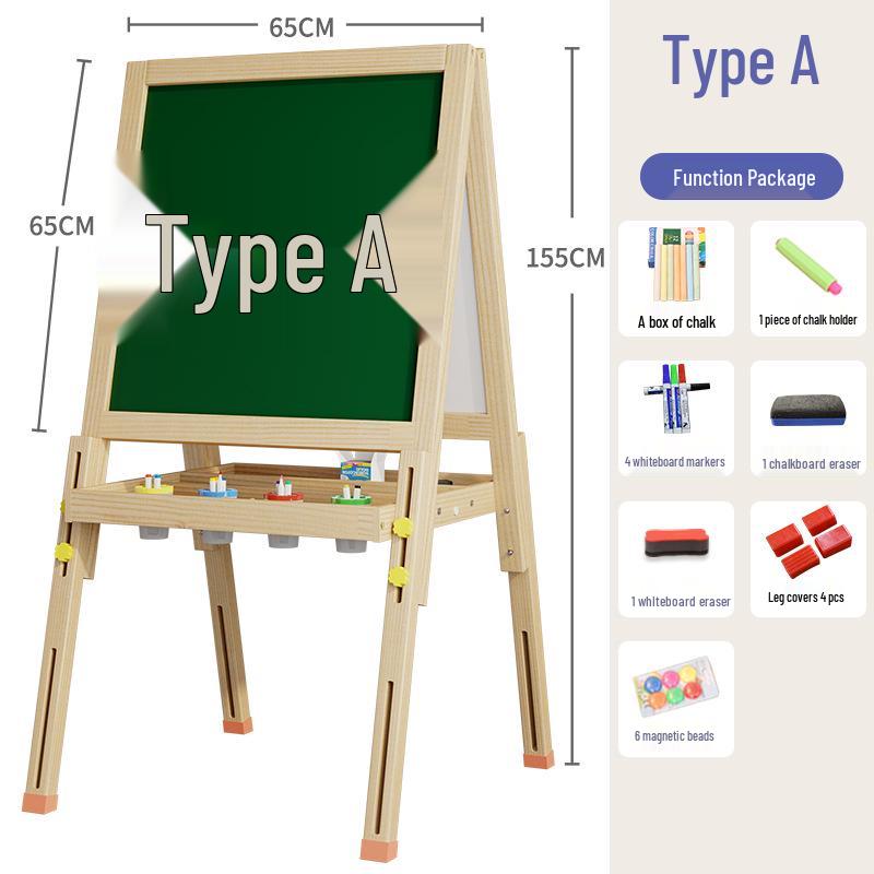 Детская меловая доска-мольберт из массива дерева для письма и рисования