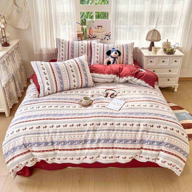 Yongyouwan A-class Puff Foam Simple Four Piece Set Soft and Skin friendly Student Dormitory Single Three Piece Set Four Seasons Set