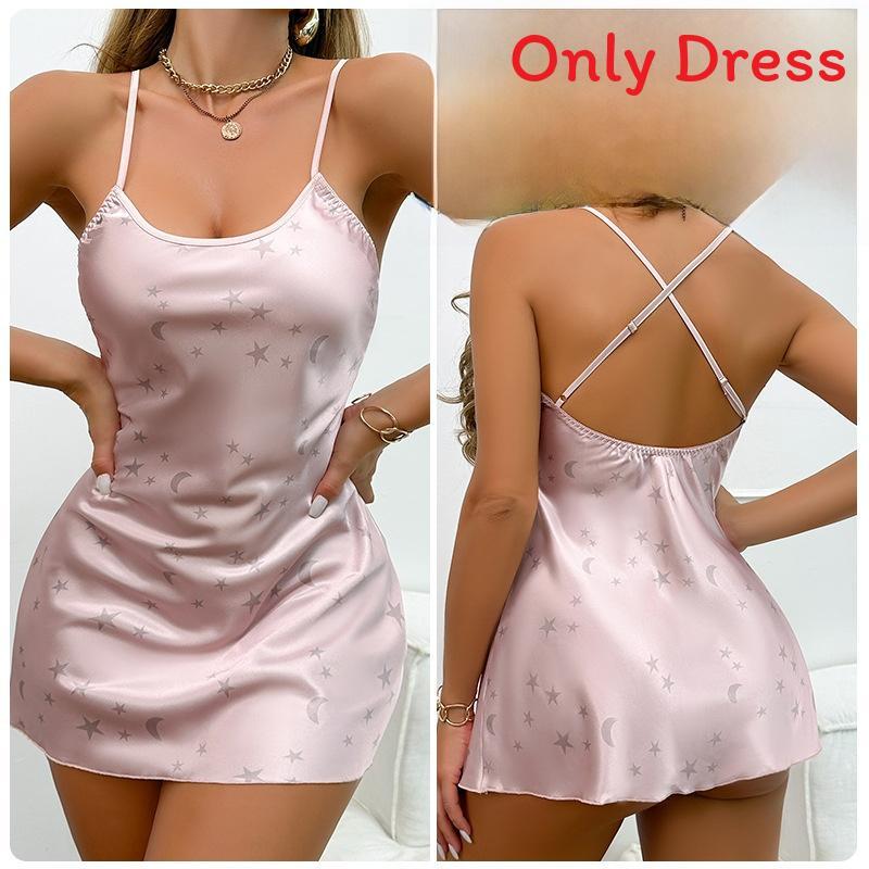 Lingerie Slip Dress With Vneck Sleeveless Ice Silk For Relaxing Home Wear