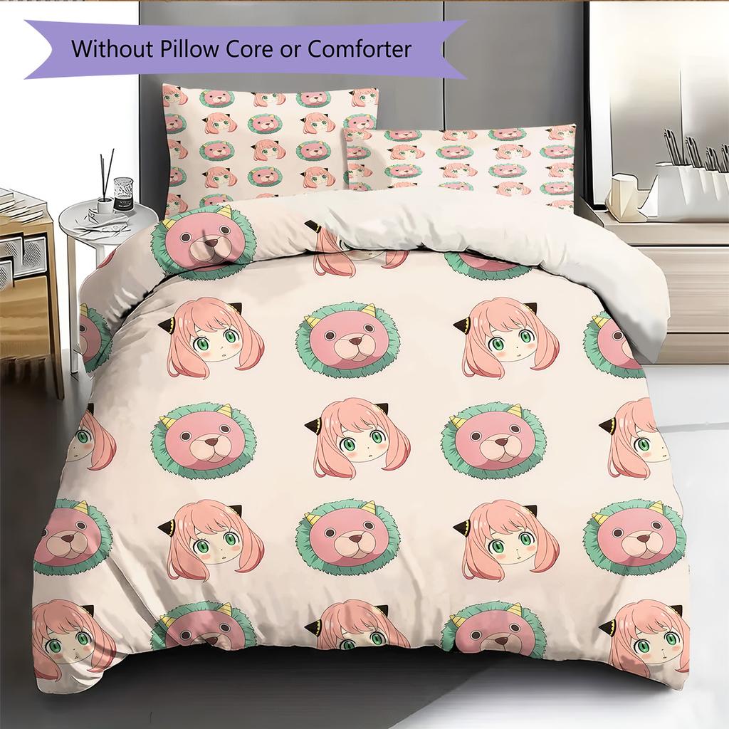 Spy x Family3 Pattern Bedding Quilt Set Home Decoration Gift (1 * duvet cover + 2 * pillowcase without core)
