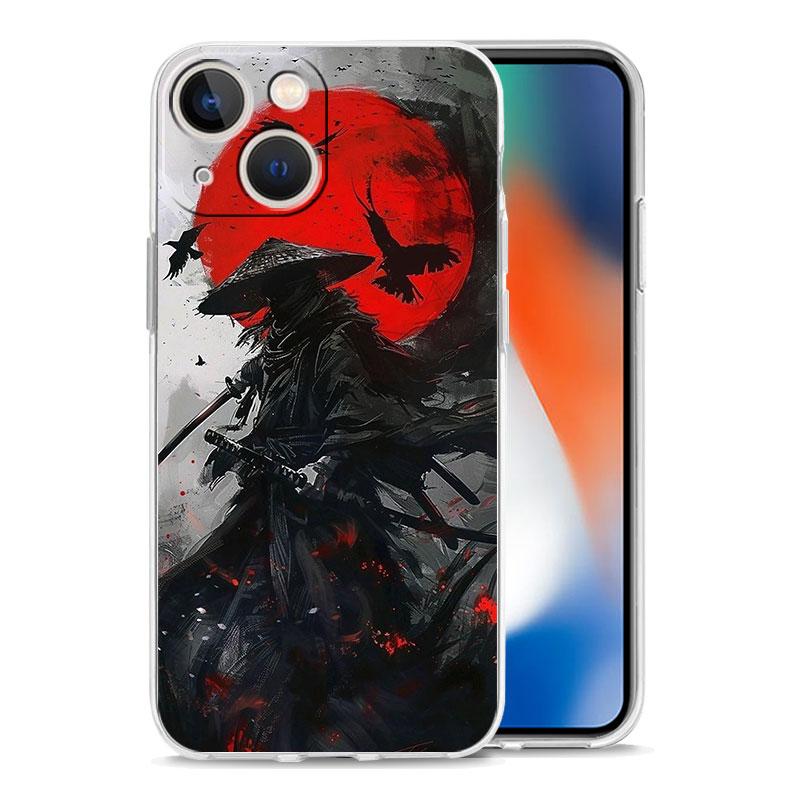 Чехол для iPhone 17 Чехлы iPhone Air 16 15 12 13 14 Pro Max 7 8 Plus 16Pro iPhone11 Чехол Японский Бусидо Самурай