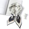 Simple and fashionable silk scarf women's wrinkled small square scarf 71cm versatile scarf wrinkled imitation silk scarf decorative strap