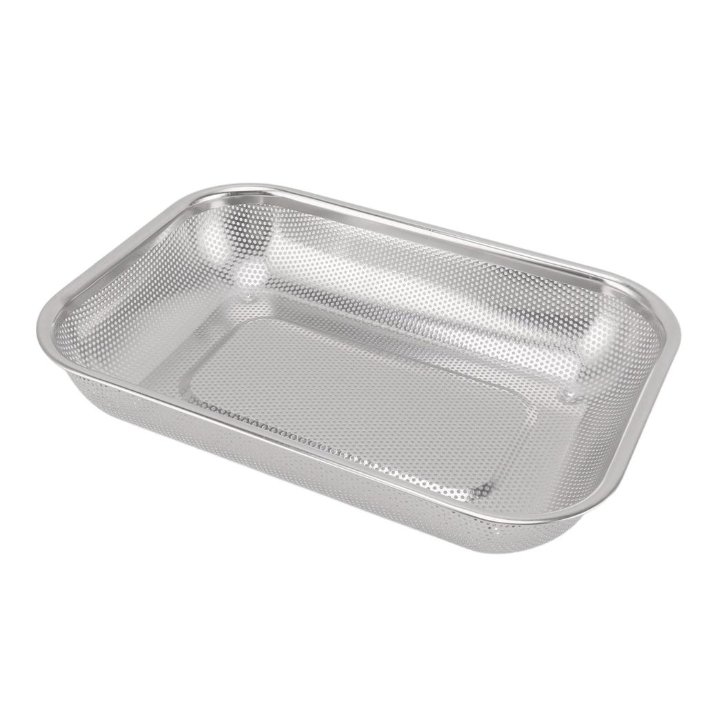 Прямоугольная корзина-дуршлаг для фруктов и овощей, прямоугольная корзина-дуршлаг из нержавеющей стали для масла