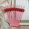 20Pcs Degradable Heart Paper Straws Eco-friendly Disposable Drinking Straw  Chinese Valentine's Day