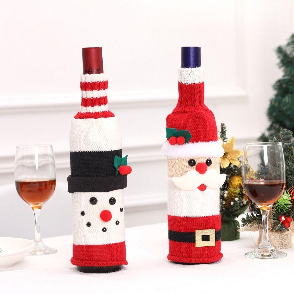 Santa Clause Wine Bottle Decorative Case Cloth Wine Bottle Accessories Party