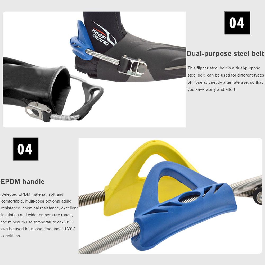 1 Pair Scuba Diving Spring Fin Straps Diver Heel Straps Gear Stainless Steel Diving Accessories For Scuba Diving Fins