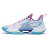 New LiNing Super Light V2 Breathable Support Cushioning Wear Resistant Rebound Low Top Basketball Shoes White Blue Purple ABAT029-11