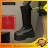 Зимние ботфорты-рыцари для миниатюрных женщин 2024 с эластичной толстой подошвой - Универсальный стройнящий стиль