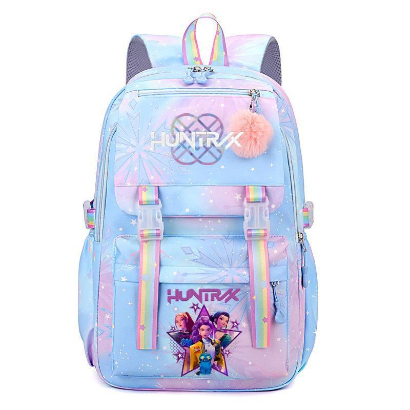 K-Pop Inspired Lightweight School Backpack Girls Large Capacity Nylon Daypack With Zippered Interior Compartment