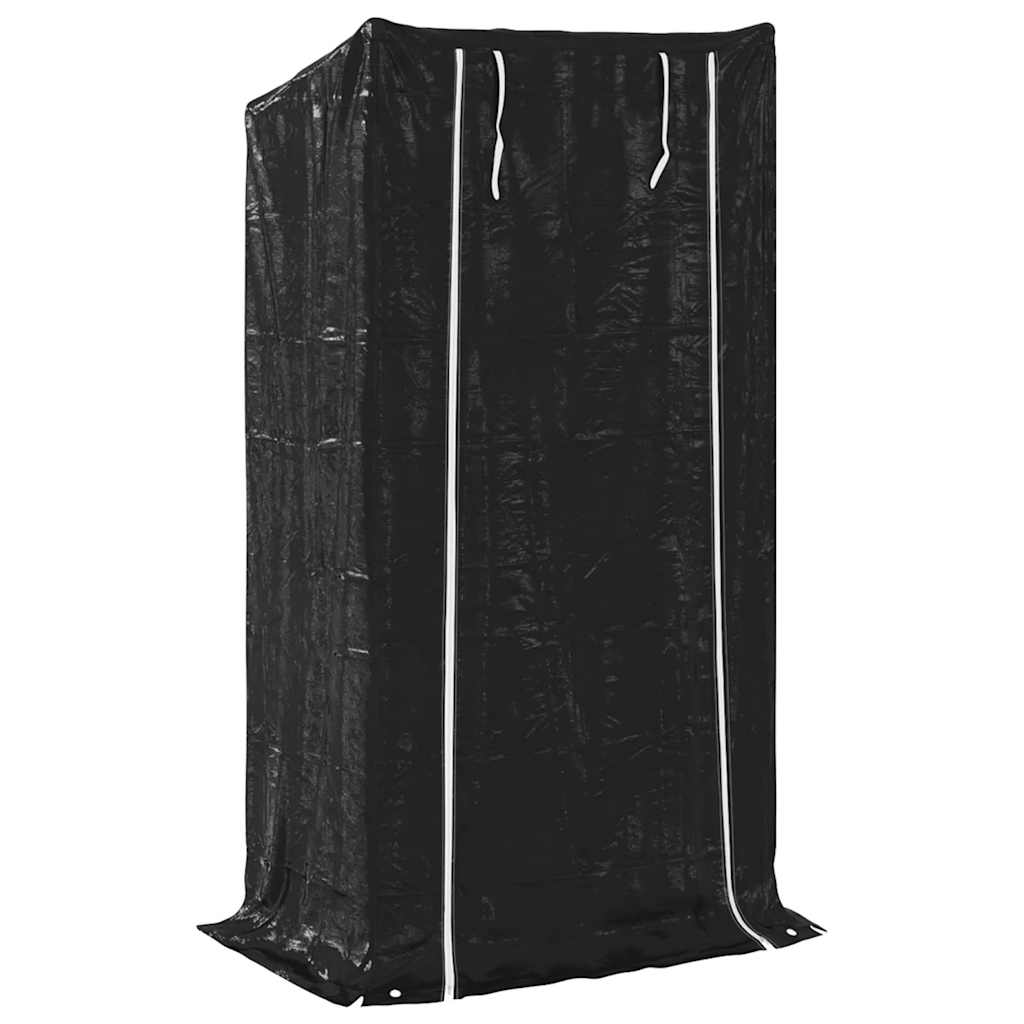 Firewood Storage Rack with Rain Cover 100 x 60 x 200 cm Galvanized Steel