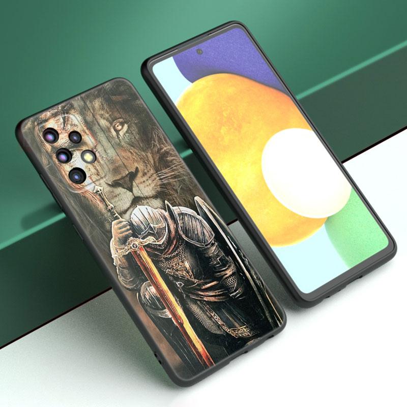 Spartan Black Phone Case For Samsung A13 A22 A24 A32 4G A23 A25 A34 A35 A52S A53 A54 A55 A73 5G A12 A14 A15 A31 A33 A50 A51 A72