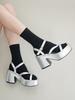 Blanc Sur Blanc Kai Platform Sandals Silver