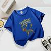 Summer children's playful Pikachu print  short-sleeved casual T-shirt for boys and girls, comfortable and soft.