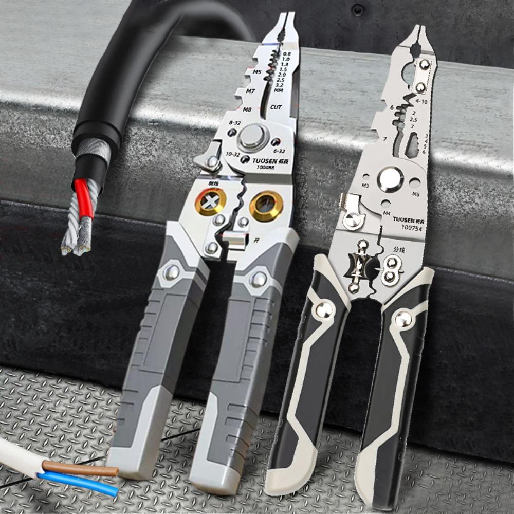 Нескользящие клещи для зачистки проводов Многофункциональный инструмент для зачистки проводов Электрик