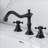 Gold Solid Brass Bathroom Basin Faucet Mixer Taps Antique Black Kitchen Sink Faucet Dual Handles 3 Holes Bathtub Faucet