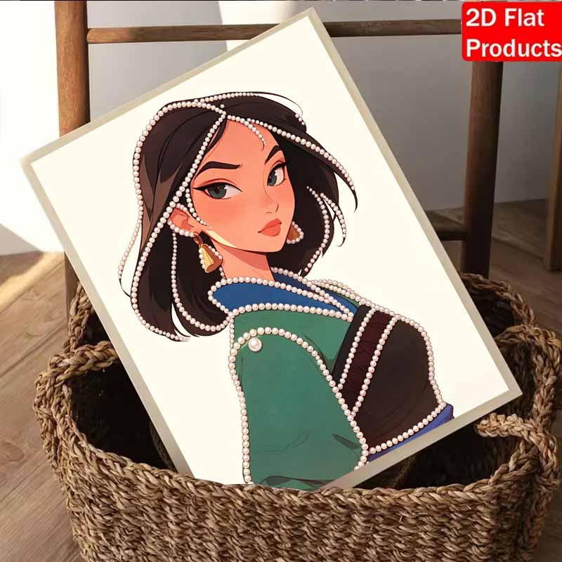 Disney Pearl Painting Mulan 5D DIY Pearl Picture Crafts for Adults/Beginners Gift Ideas Home Decor