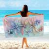 Watercolor Dragonfly Floral Beach Towel, Soft Microfiber Unisex Oversized for Swimming Travel Camping