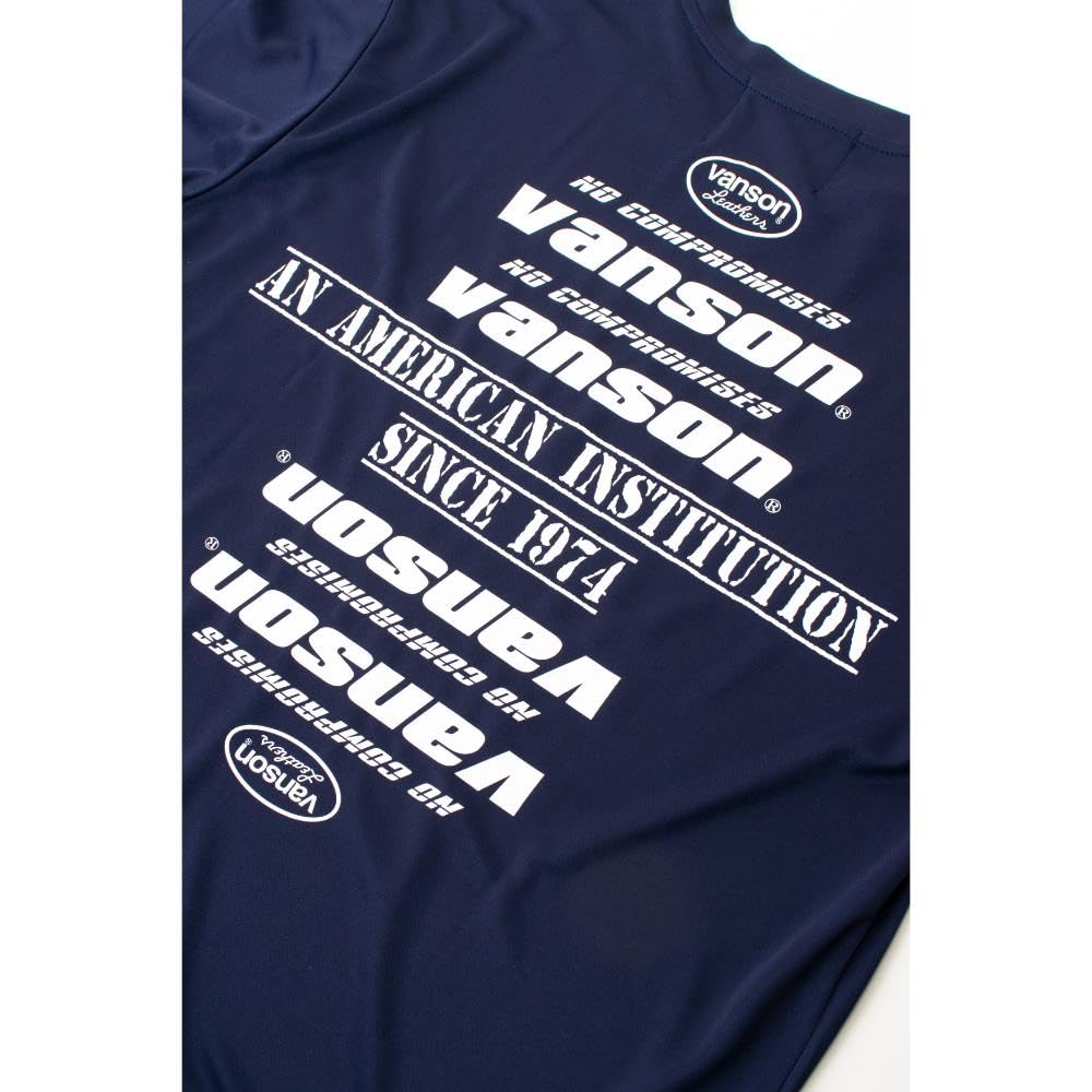 Vanson VSE25802S Men's Moisture-Wicking, Quick-Drying Mesh T-Shirt (M, Navy/White)