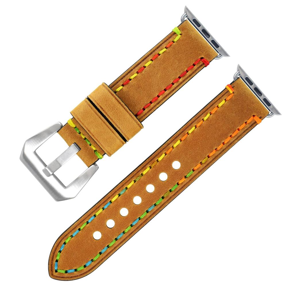 Применимо к Apple Iwatchse/6/5/4/3/2 Часам Спортивный Первый Слой Коровья Кожа Crazy Horse Ремешок Аксессуары