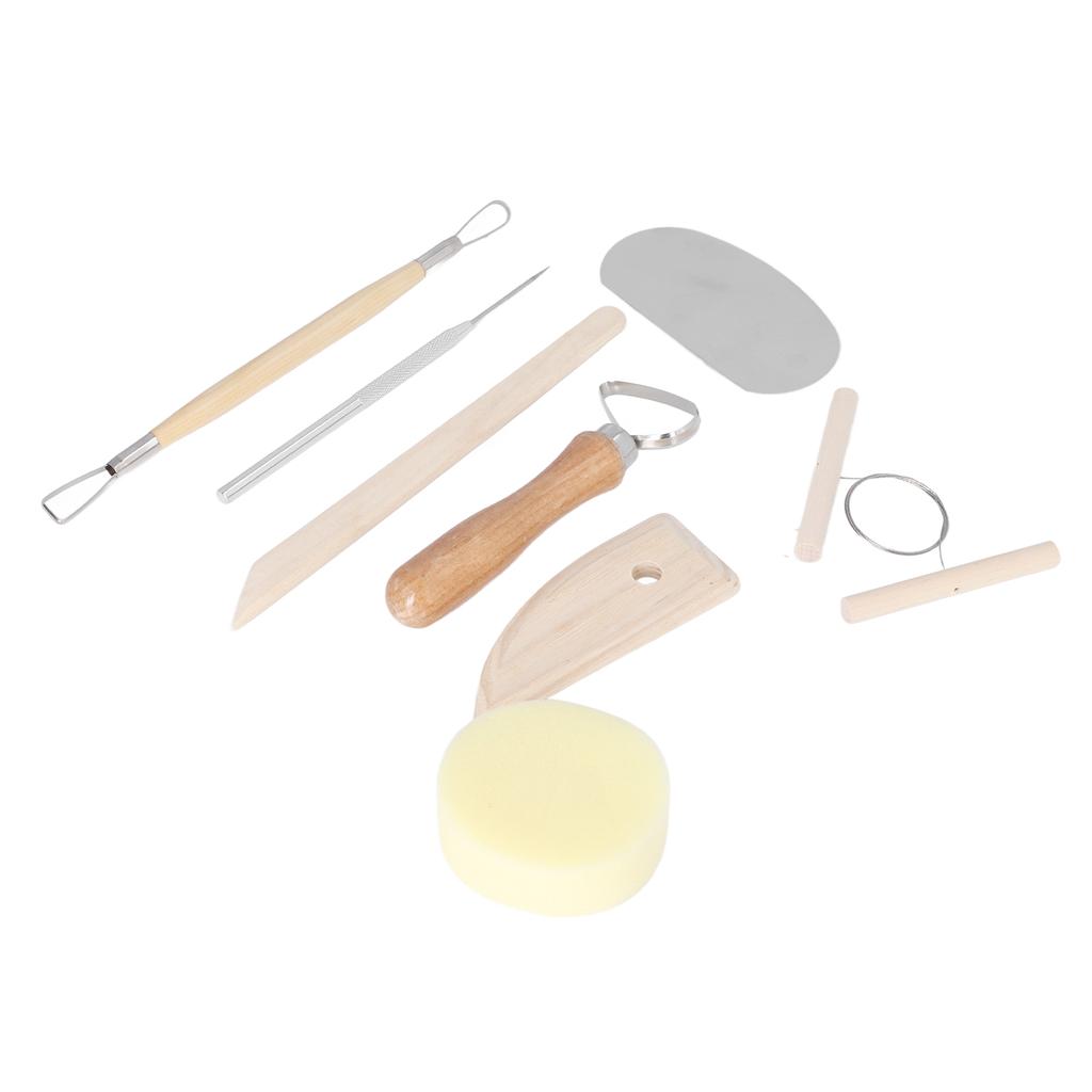 Набор керамических инструментов 8 штук Двусторонние деревянные ручки Инструменты для керамической глины для лепки и придания формы