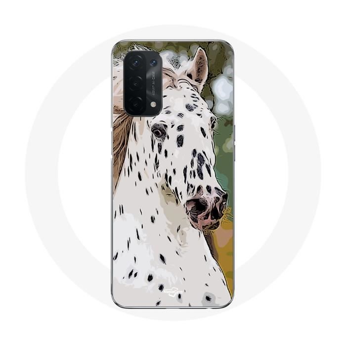 Coque pour Oppo A54 5G - Appaloosa - Cheval blanc - Souple - Protection - Mixte