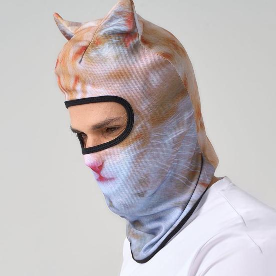 Летняя велосипедная защита для лица, шейный платок, ветрозащитный, защита от ультрафиолета, дышащий, мужской и женский уличный 3D-шлем с изображением животных, полностью покрывающий шею шарф с капюшоном