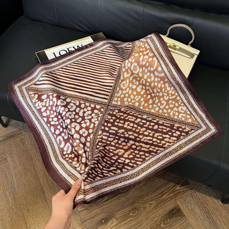 New Korean version of versatile printed decorative silk scarf, Chinese style temperament, elegant streamer, hair tie, bag, small scarf