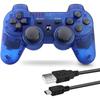 Sony DualShock 3 Wireless Controller Transparent Blue 6-Axis Sensor USB Compatible Gamepad