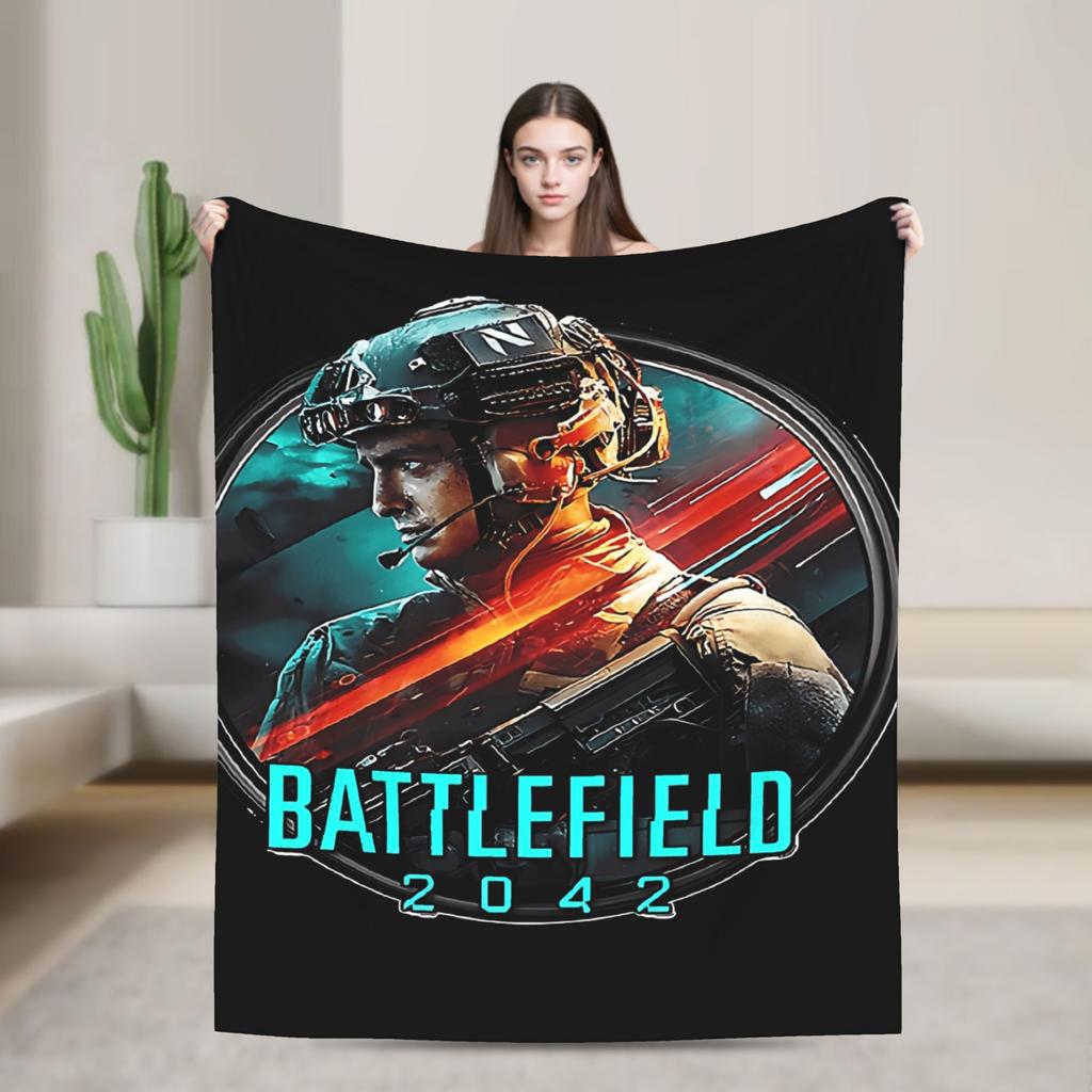 Battlefield 2042 Game Flannel Blankets Soft Warm Throw Blanket for Couch Bed Travel Print Bedspread Sofa Bed Cover