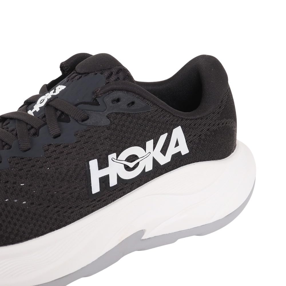 HOKA Rincon 4 Wide Running Size Black and Shoes, Women's, 23.5, White, 1155133-BWHT