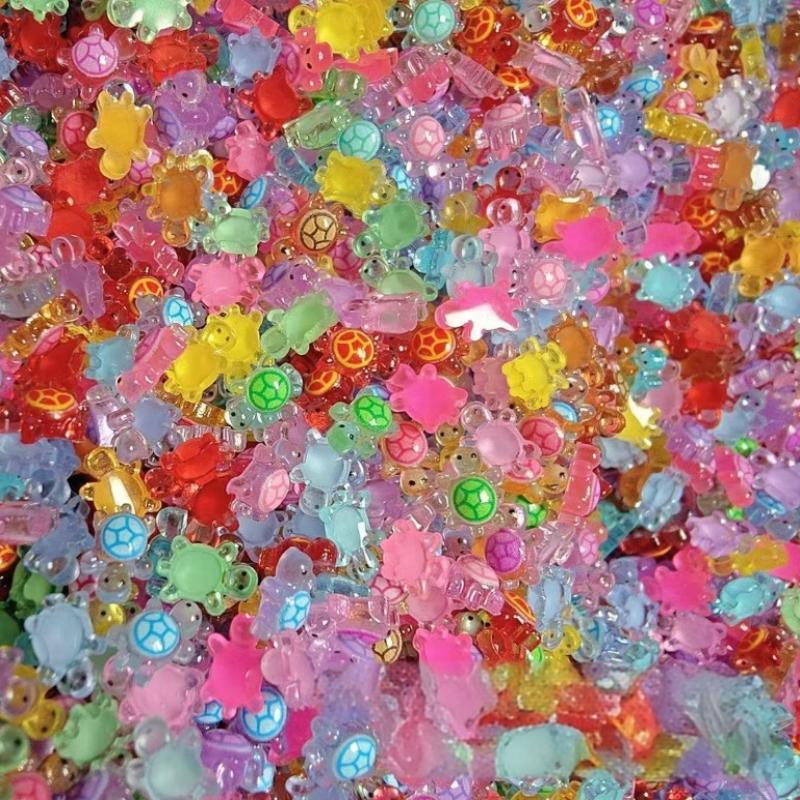 100 шт. Светящиеся в темноте смоляные фигурки черепах / Милые миниатюры для сказочного сада, микроландшафта, кукольного домика, ремесленные изделия