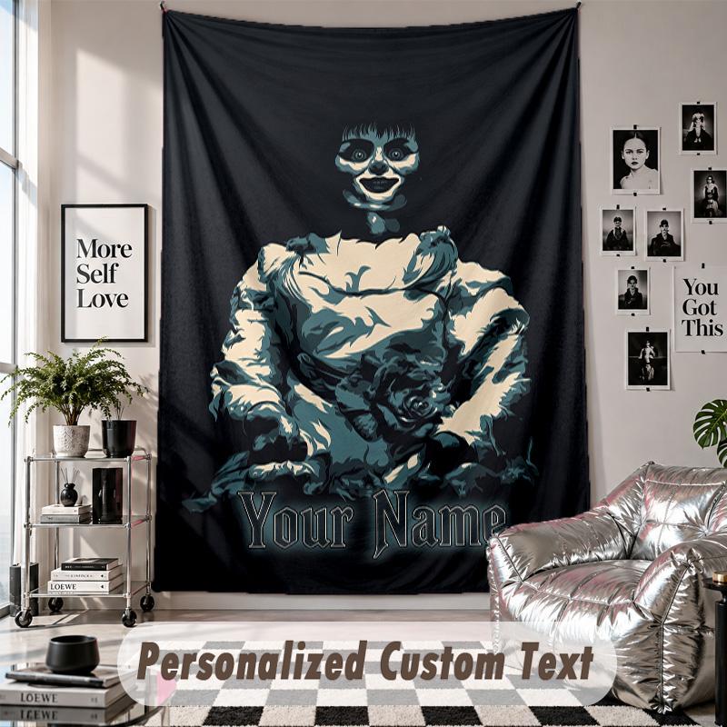 Custom Tapestry Wall Hanging, The Conjuring Annabelle Personalized Name Text Home Wall Decor