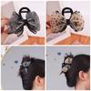 Grab Clip Bow Claw Clip Korean Style Rhinestone Shark Clip Sweet Mesh Bow Hair Claw  Ladies
