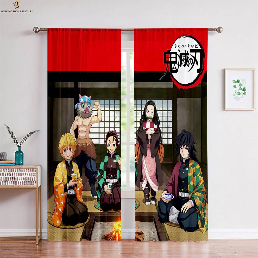 Горячие аниме японские комиксы принтованные шторы подходят для детской комнаты спальни гостиной кухни декоративные шторы