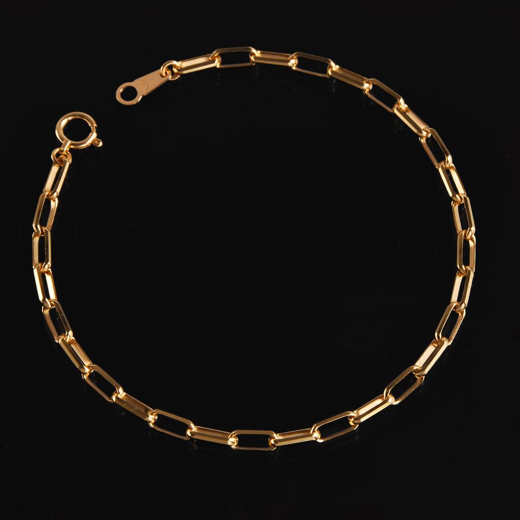 Браслет-цепочка из золота K18 18 карат, ширина 3 мм, длина 18 см, выбираемый размер, застежка-кольцо, унисекс [Speranza]