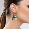 Christmas Themed Snowman Pattern Women Acrylic Earrings For Holiday Style
