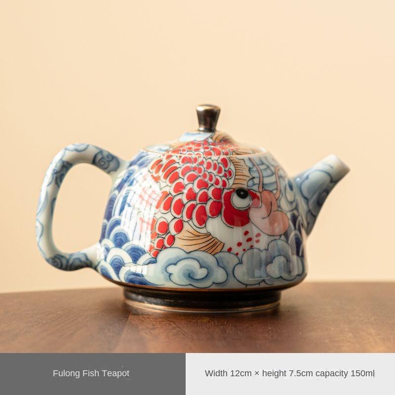 Chinese Underglaze Color Ceramic Teapot Tea Gift Customized Tea Infuser