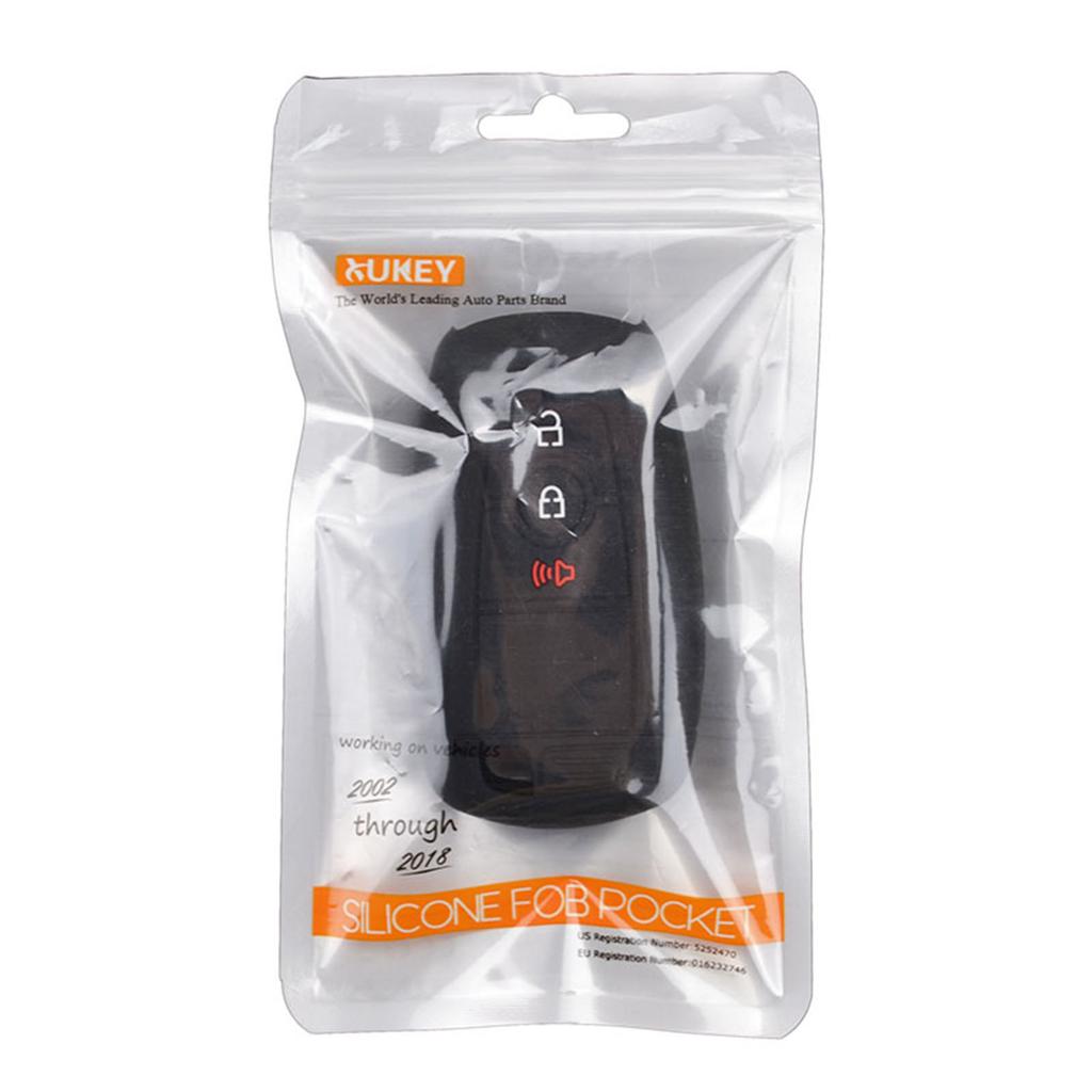 Silicone 3 Button Car Key Fob Ring Chain Cover Case Shell Protector Holder For Ford Escape Eco Sport 2021 2020 2019 2018 2017