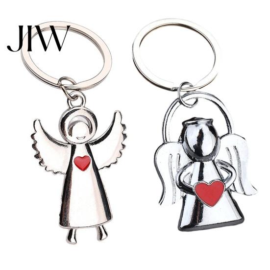 Angel Key Ring Keychain for Women Men, Love Heart Zinc Alloy Holder Car Ring, Handbags Charm Decorative Accessories Chain