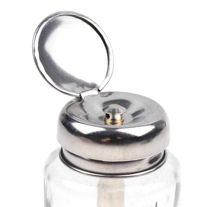 Бутылка-дозатор 100 мл, помпа, для лака для ногтей, нажимная, для снятия лака, пустая, с помпой, безвоздушная, для маникюра, прозрачная, для жидкого макияжа