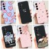 Для Чехла Funda Samsung A35 5G Case SM-A356E Пара Любовь Сердце Цветок Кошка Рисунок Задняя Крышка Для Samsung Galaxy A35 5G Etui