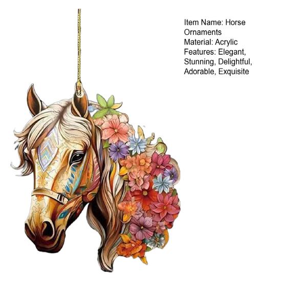 Лошадь Рождественское Украшение 2D Акриловая Лошадь Подвеска для Зеркала Заднего Вида Автомобиля Лошадь Подарки для Женщин Любителей Лошадей
