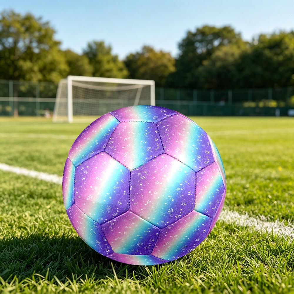 1pc Rainbow Starry Sky Size 5 Soccer Ball Professional Match Training Football Indoor &Outdoor Sports Ball Lightweight Durable m6514