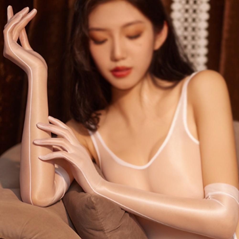 Высокоэластичные перчатки масляные блестящие глянцевые сексуальные тонкие прозрачные