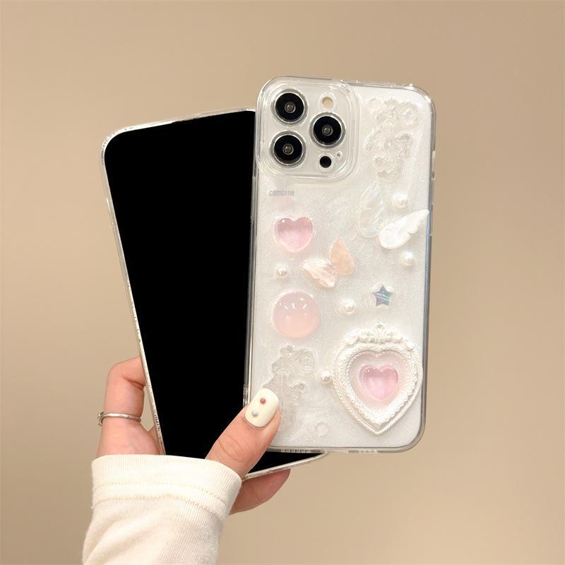 Розовый силиконовый чехол для мобильного телефона Love Photo Frame XR для Apple 15 Promax - модель для девочек с защитой от падений - 11, 12, 13