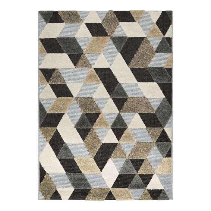 Tapis moderne pour intérieur-extérieur gris, noir et brun 120x170